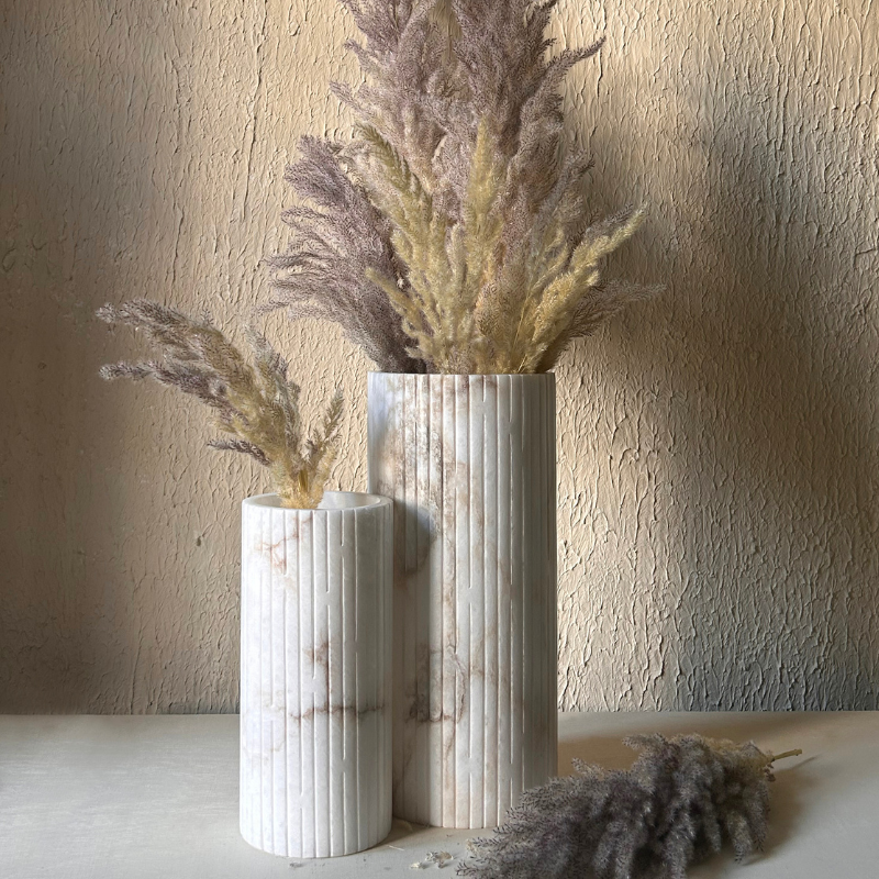 Alabaster Stone Vase cream