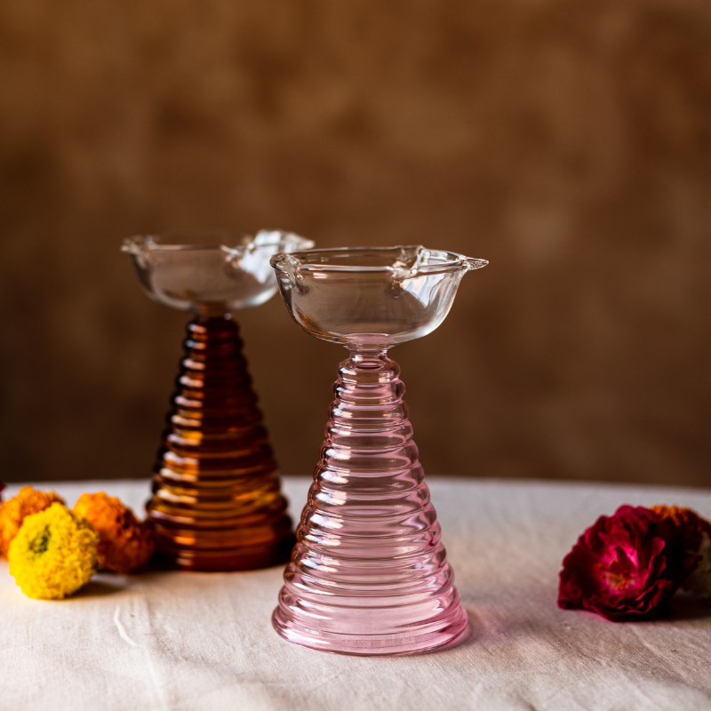 Tall Glass Diya
