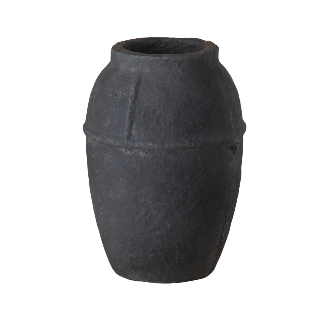 Paper Mache Vase, Black Minimal Shape home decor, flower vases