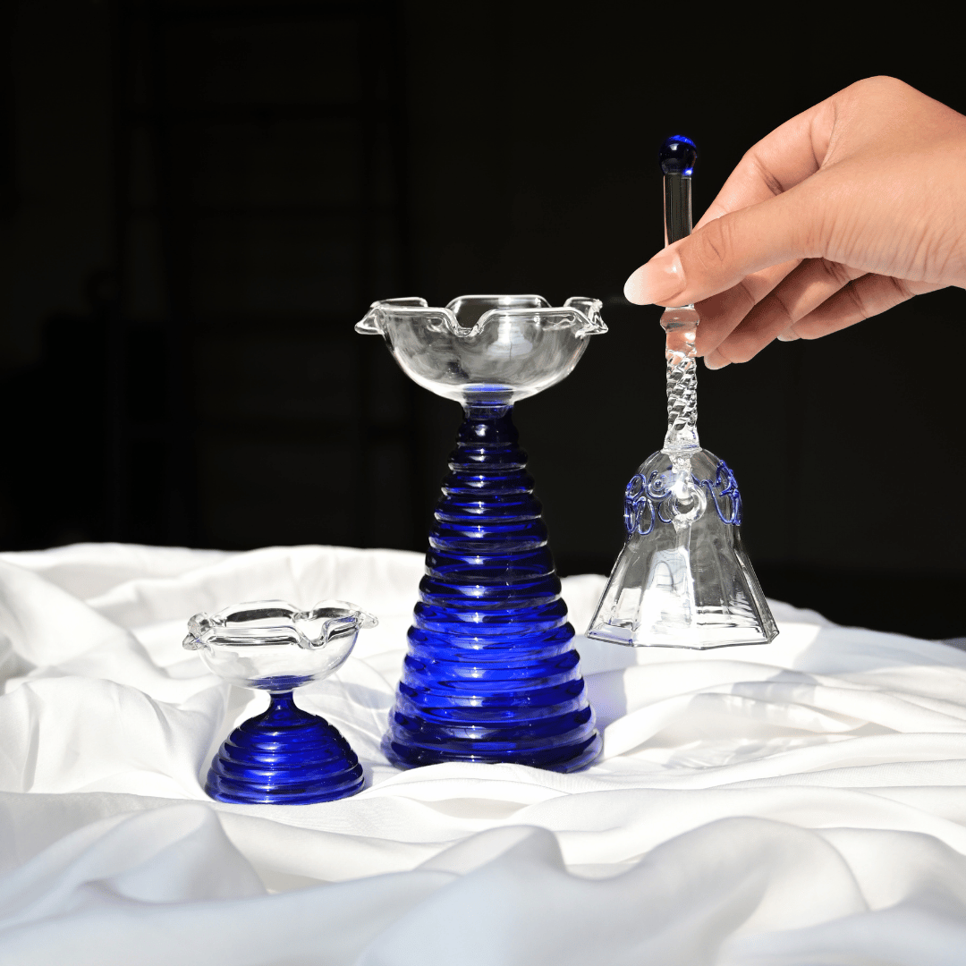 Glass Puja Set