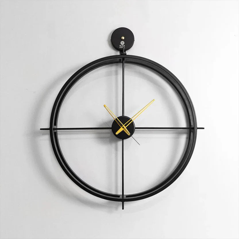 DE104 Minimal Black Metal Wall Clock