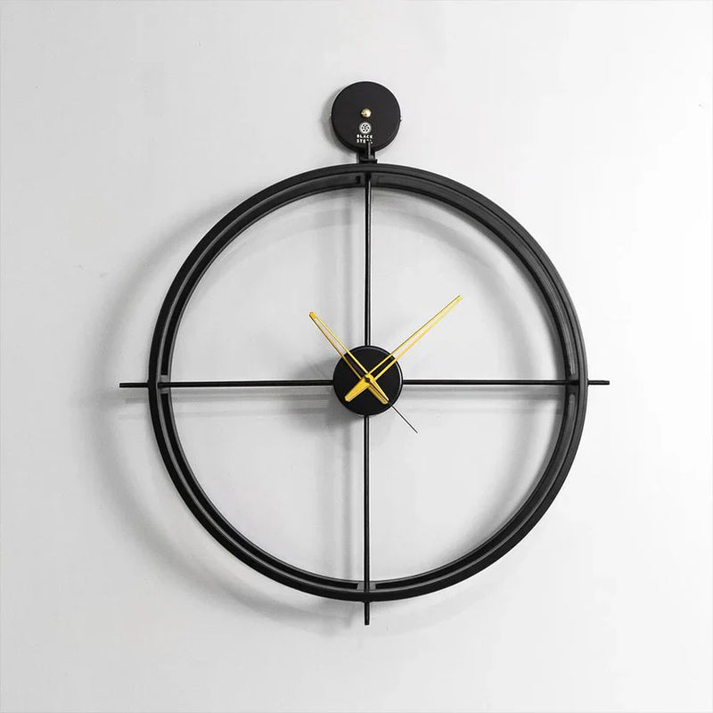 DE104 Minimal Black Metal Wall Clock