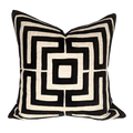 beige and black cushion cover