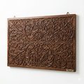 Sheesham Wood Hand-Carved Wall Panel — Signature Vine Leaf Motif