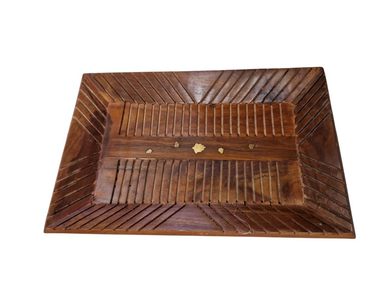 Handcrafted Sheesham Wood Tray | Multipurpose Wooden Serving Tray for Kitchen Decoration, Coffee Table & Dining | Perfect for Gift