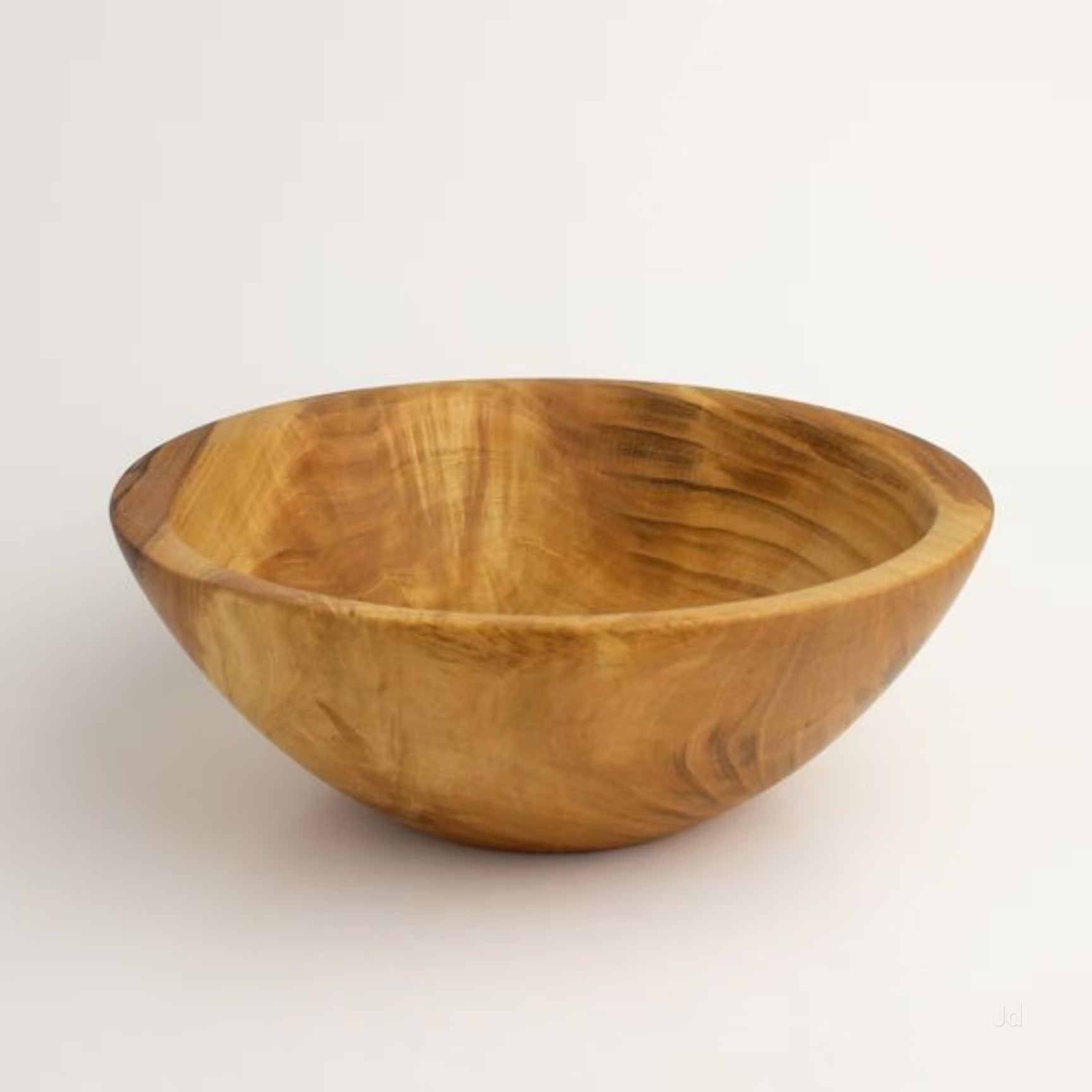 Solid Wooden Salad Bowl | Handcrafted Natural Wood Large Serving Bowl